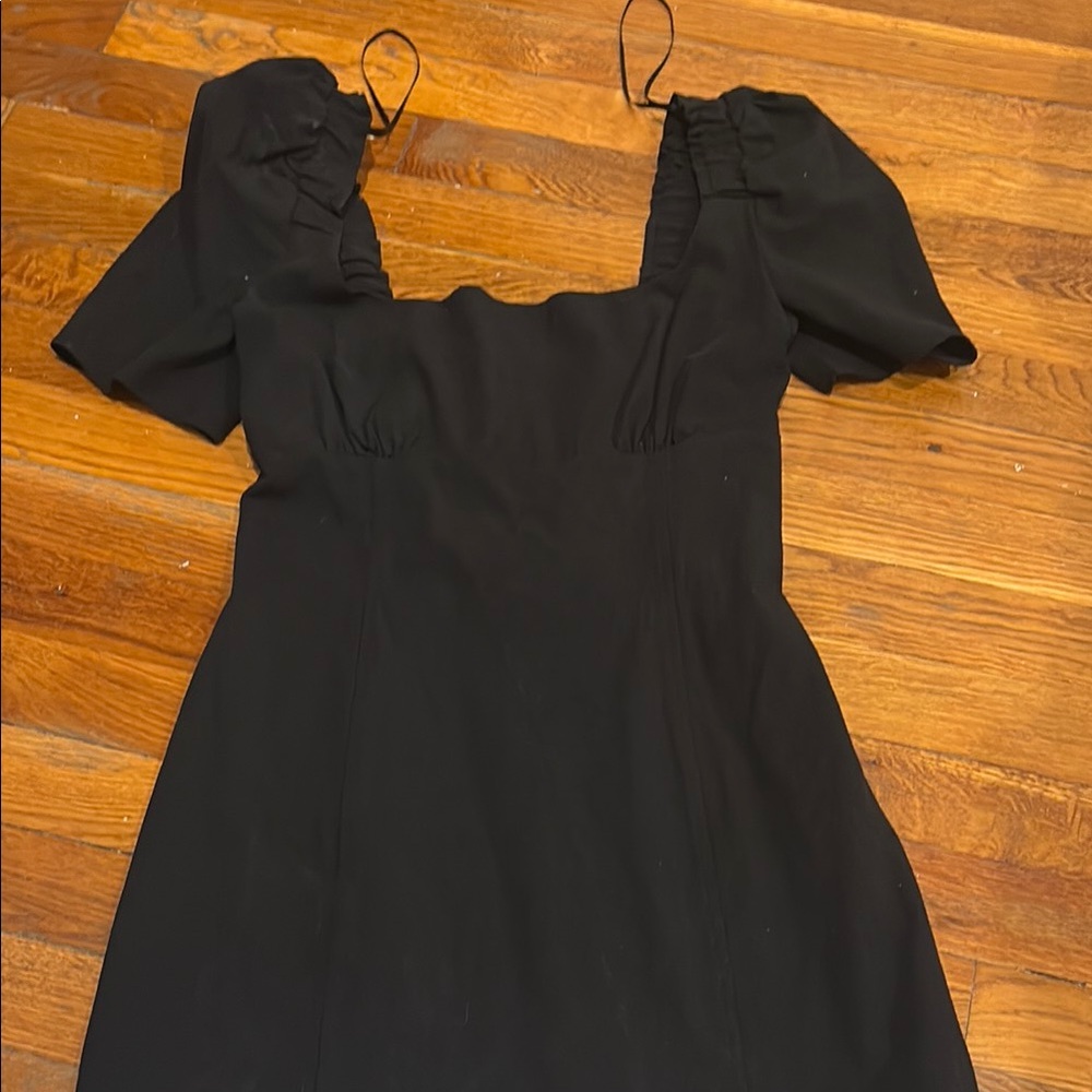 Free People Black Puff Sleeve Cocktail mini Sundress